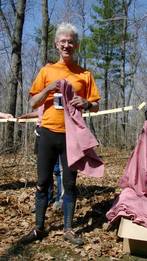 an orienteer with his newly awarded Billygoat t-shirt