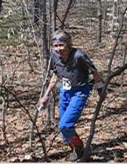 Sharon Crawford approaching the finish